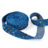 5 Yards Polyester 3D Star Gold Stamping Ribbon OCOR-TAC0023-14C-2