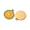 Fruit Seris 304 Stainless Steel Enamel Charms STAS-U060-03G-03-2