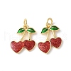 Brass Enamel Pendants KK-A252-38G-08-1