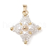Shell Pearl Glass Seed Beaded Pendants PALLOY-MZ00476-01-1