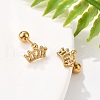 304 Stainless Steel Stud Earrings STAS-E502-04G-01-3