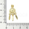 Rack Plating Real 18K Gold Plated Brass Micro Pave Clear Cubic Zirconia Pendants KK-B084-13G-01-3