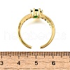 Brass Micro Pave Cubic Zirconia Cuff Rings for Women RJEW-H247-06G-5