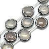 Natural Grey Agate Rhinestone Beads G-Q487-02-1