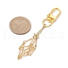 2Pcs 2 Colors Brass Bar Link Chains Pouch Stone Pendant Decorations HJEW-JM02036-2