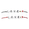 2Pcs 2 Color Hear Love Acrylic Braided Bead Bracelets Set BJEW-JB09849-1
