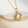 Elegant Brass Micro Pave Clear Cubic Zirconia Pendant Necklaces FA0989-3-2