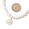 Natural Clam Shell Pendant Necklaces NJEW-JN05241-3