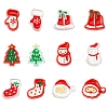 24Pcs 12 Styles Christmas Decorations Theme Opaque Acrylic Bead with Enamel FIND-FS0002-66-1