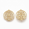 Brass Micro Pave Clear Cubic Zirconia Pendants ZIRC-Q021-009G-NF-2