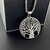 Stainless Steel Vintage Tree of Life Pendant Necklaces Punk Hip-hop Hollow Wisdom Jewelry VN5105-2