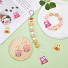 DICOSMETIC 16Pcs 2 Colors Owl Food Grade Eco-Friendly Silicone Focal Beads SIL-DC0001-32-4