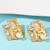 304 Stainless Steel Cubic Zirconia Stud Earrings EJEW-Z110-03G-01-2