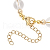 Natural Striped Agate & Quartz Crystal & Shell Pearl Round Beads Stretch Bracelets BJEW-JB11916-02-4