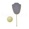 Bust Shaped Microfiber Necklace Display Stands with Golden Tone Aluminum Alloy Support ODIS-H006-01A-2