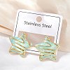304 Stainless Steel Enamel Star Stud Earrings STAS-D368-04G-3