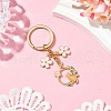Cat & Flower Alloy Enamel with Rhinestone Keychain KEYC-JKC01099-2