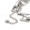 304 Stainless Steel Rectangle Link Chain Bracelet BJEW-Q776-01P-4