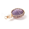 Natural Amethyst Pendants PALLOY-JF01556-01-3