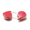 Shell Shape Brass Stud Earrings EJEW-G424-01G-5