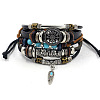 Fashionable multi-layer alloy beaded turquoise woven bracelet with simple butterfly decoration leather bracelet AO9489-6-1