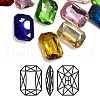 Faceted Rectangle K9 Glass Pointed Back Rhinestone Cabochons RGLA-A017-13x18mm-SM-1