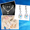 SOFPLATE 40Pcs Faceted Teardrop Glass Pendants GLAA-SP0001-11E-6