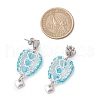 304 Stainless Steel Faceted Bicone Glass Beads Dangle Stud Earrings EJEW-WZ00437-05-3