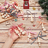 30Pcs 10 Styles Wooden Beaded Pendant Decorations HJEW-AB00736-3