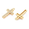 Brass Micro Pave Clear Cubic Zirconia Pendants KK-T073-25G-2