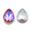 Pointed Back Glass Rhinestone Cabochons RGLA-T017-13x18mm-04-2