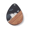 Pearlized Resin & Walnut Wood Pendants WOOD-C016-01I-2