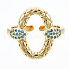 Brass Micro Pave Cubic Zirconia Cuff Rings RJEW-S045-070-NR-3
