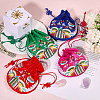 CHGCRAFT 4Pcs 4 Colors Half Round Cloth Packing Pouches ABAG-CA0001-16-5