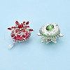 Snowflake Shape Rotatable Alloy Rhinestone Beads OACR-N141-02-2
