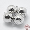 Anti-Tarnish Rhodium Plated 925 Sterling Silver Magnetic Clasps STER-F037-098P-8mm-4