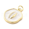 Ocean Theme Brass Enamel Pendants KK-Q029-01G-G-3