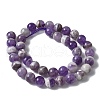 Round Natural Chevron Amethyst Bead Strands G-S380-01A-3