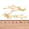 Clear Cubic Zirconia Moon & Star Asymmetrical Earrings EJEW-L261-001G-2