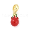 Brass Enamel Fruit European Dangle Charms KK-Z090-08G-05-1