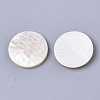 Natural White Shell Mother of Pearl Shell Cabochons SSHEL-N034-42-2