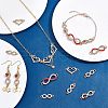 CHGCRAFT 50Pcs 5 Style Alloy Rhinestone connector Charms ALRI-CA0001-12-4