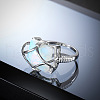 Brass & Opalite Finger Rings FS-WG78CCB-04-2