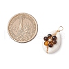 7Pcs 7 Styles Natural Stone Beaded Flower Copper Wire Wrapped Natural Cowrie Shell Pendants PALLOY-JF03440-01-2