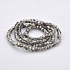 Half Plated Faceted Rondelle Electroplate Glass Beads Strands GLAA-A024C-HP04-2