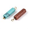 Synthetic Malachite & Goldstone & Turquoise & Agate Column Pendants STAS-N110-17G-2