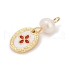 Natural Cultured Freshwater Pearl & Brass Pendants KK-U062-14G-02-2