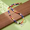 Rainbow Alloy Enamel Pendant Necklaces for Women NJEW-JN03991-7