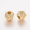 Brass Micro Pave Cubic Zirconia Beads ZIRC-K063-20-2
