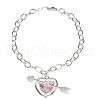 Valentine's Day Heart & Arrow Alloy Rhinestone Charm Bracelets FS-WG94D09-01-4